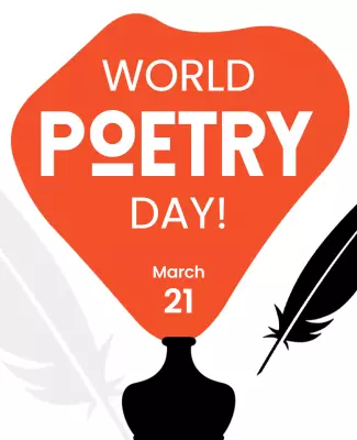 Bold Orange World Poetry Day Celebration Poster Template