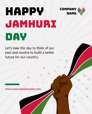 Bold Patriotic Jamhuri Day Celebration Poster Template