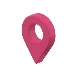Bold Pink 3D Location Pin Design for Navigation Logo Template