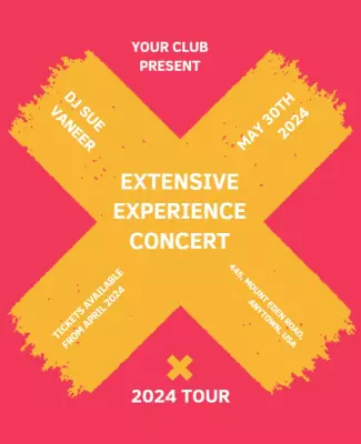 Bold Pink Abstract DJ Concert Experience Poster Template