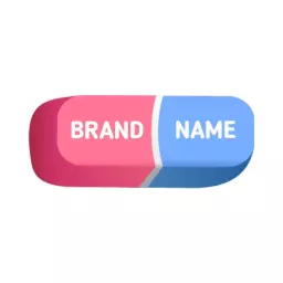 Bold Pink and Blue 3D Button Design for Branding Logo Template