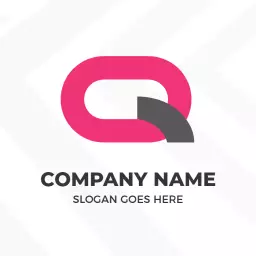 Bold Pink and Gray Q Letter Logo for Dynamic Creative Identity Logo Template