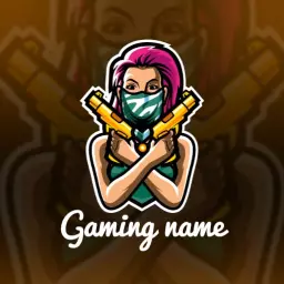 Bold Pink and Green Gaming Character Representing Esports Logo Template