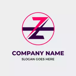 Bold Pink and Purple Z Letter Design for Business Logo Template