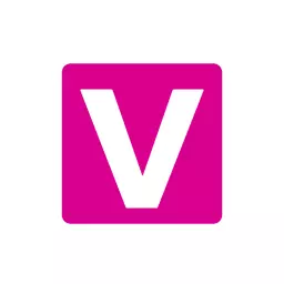 Bold Pink and White Letter V Design for Alphabet Logo Template