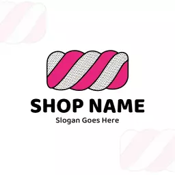 Bold Pink and White Twisty Candy Gummies Logo Template