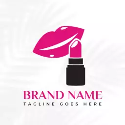 Bold Pink Lipstick Design Showcasing Beauty Products Logo Template