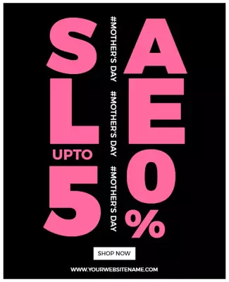 Bold Pink Mother's Day Sale Announcement Poster Template