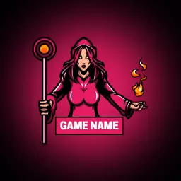 Bold Pink Wizard Character Representing Esports Gaming Logo Template