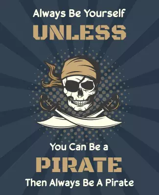 Bold Pirate Themed Motivational Quote Poster Template