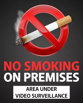 Bold Prohibition No Smoking Surveillance Warning Poster Template