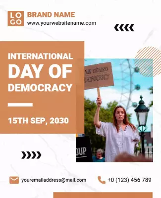 Bold Protest Theme for International Day of Democracy Poster Template