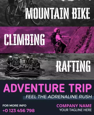Bold Purple Adventure Sports Excursion Poster Template