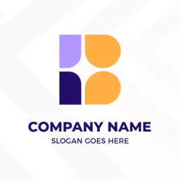 Bold Purple and Orange B Letter Design for Branding Logo Template