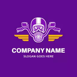 Bold Purple and Yellow Design Celebrating Rider Culture Logo Template