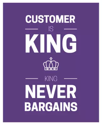 Bold Purple Customer Service Message Poster Template