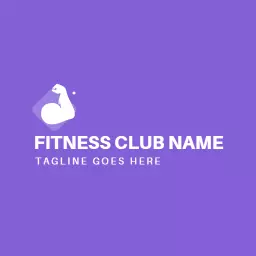 Bold Purple Design Celebrating Strength in Fitness Logo Template