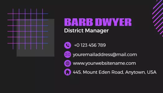 Bold Purple Geometric Design Professional Visiting Card Template