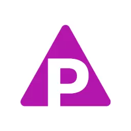 Bold Purple Triangle Featuring the Letter P Alphabet Logo Template