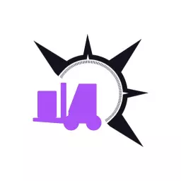 Bold Purple Truck Design Representing Efficient Logistics Logo Template