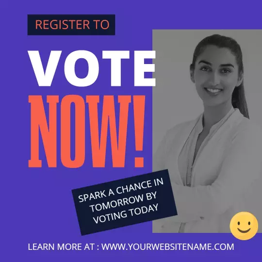 Bold Purple Voter Registration Event Promotion Ad Template