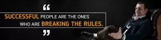Bold Quote about Success and Rules on Elegant LinkedIn Banner Template