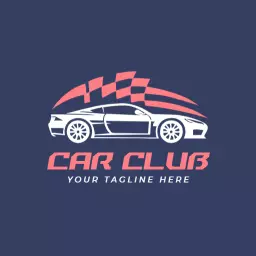 Bold Racing Car Design Featuring Red Checkered Flags Logo Template