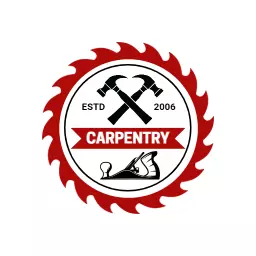 Bold Red and Black Carpentry Tools Iconic Logo Template