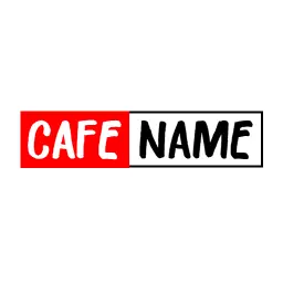 Bold Red and Black Casual Cafe Name Wordmark Logo Template