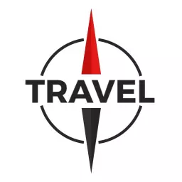 Bold Red and Black Compass Design for Travel Logo Template
