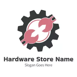 Bold Red and Black Gear Design for Reliable Hardware Logo Template