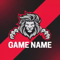 Bold Red and Black Lion Mascot Representing Esports Logo Template