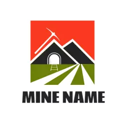 Bold Red and Black Mining Logo Featuring Mountain Peaks Logo Template