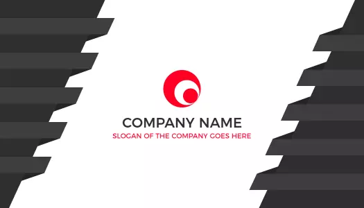 Bold Red and Black Modern Company Profile Business Card Template