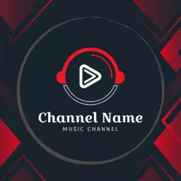 Bold Red and Black Music Channel Logo Design for YouTube Logo Template