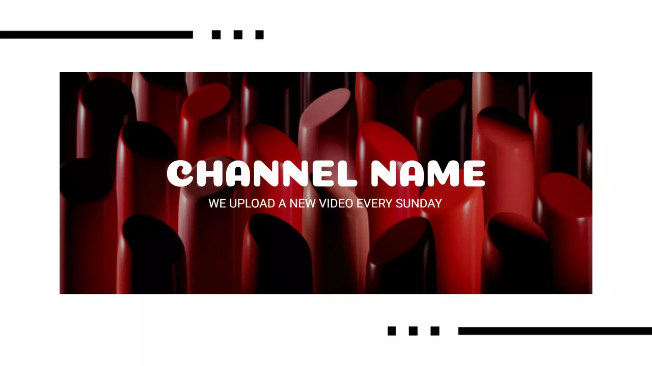 Bold Red and Black Shapes Create Eye-Catching YouTube Banner Template