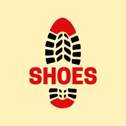 Bold Red and Black Shoe Print Symbolizing Quality Shoes Logo Template