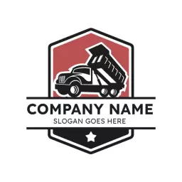 Bold Red and Black Truck Design for Tipper Industry Logo Template
