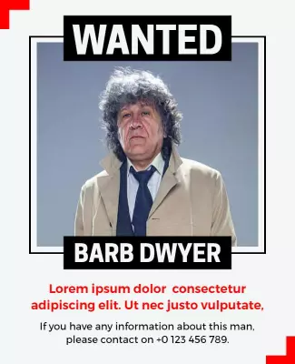 Bold Red and Black Wanted Criminal Alert Reward Notice Flyer