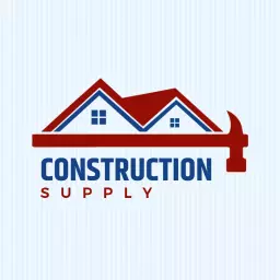 Bold Red and Blue Construction Supply for Home Projects Logo Template