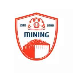 Bold Red and Blue Mining Helmet with Excavation Logo Template