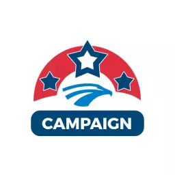 Bold Red and Blue Political Campaign Logo with Stars and Eagle Logo Template
