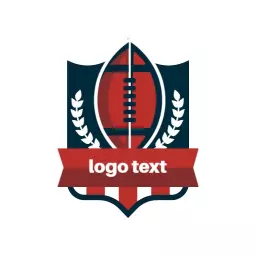 Bold Red and Blue Shield Design Featuring Soccer Elements Logo Template