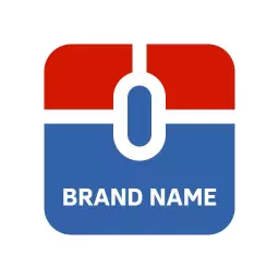 Bold Red and Blue Square Shape Logo with Modern Elements Logo Template