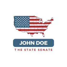 Bold Red and Blue USA Map Design for Campaign Logo Template