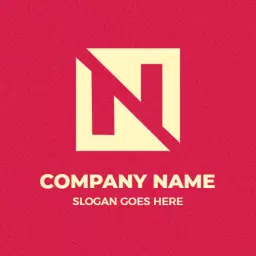 Bold Red and Cream N Letter Design for Branding Logo Template