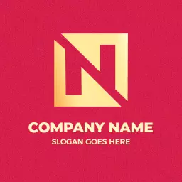 Bold Red and Gold N Letter Design for Business Logo Template