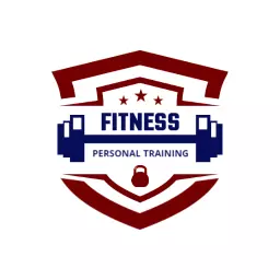 Bold Red and Navy Shield Design for Fitness Brand Logo Template
