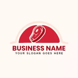 Bold Red and White Design Highlighting Fresh Meat Logo Template