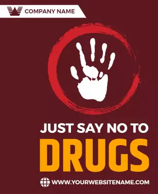 Bold Red Awareness Campaign Against Drug Abuse Poster Template